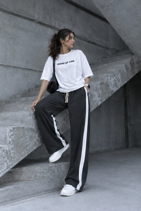 Thick contrast barrel pants