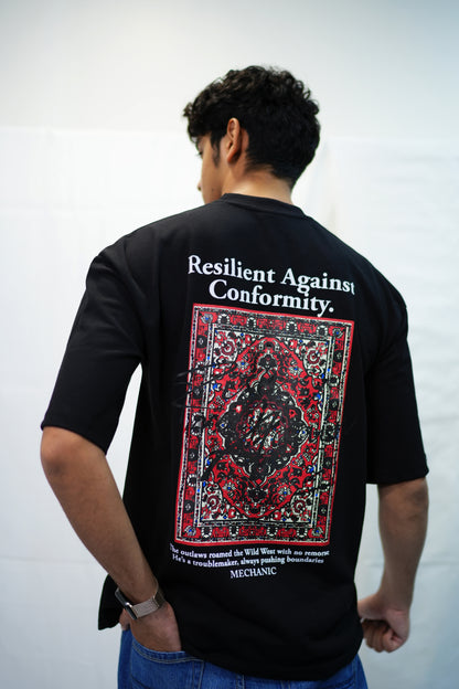 "Ajrak Heritage" Black Oversize T shirt