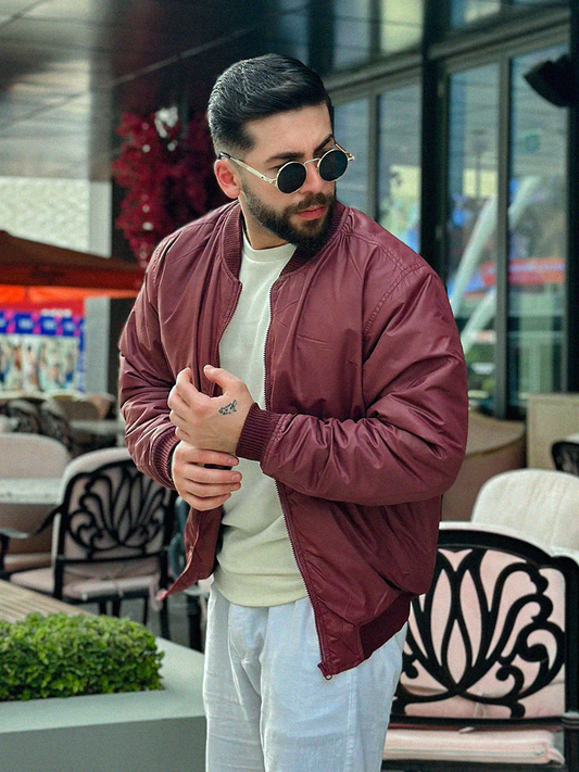 Maroon Majesty Bomber Jacket