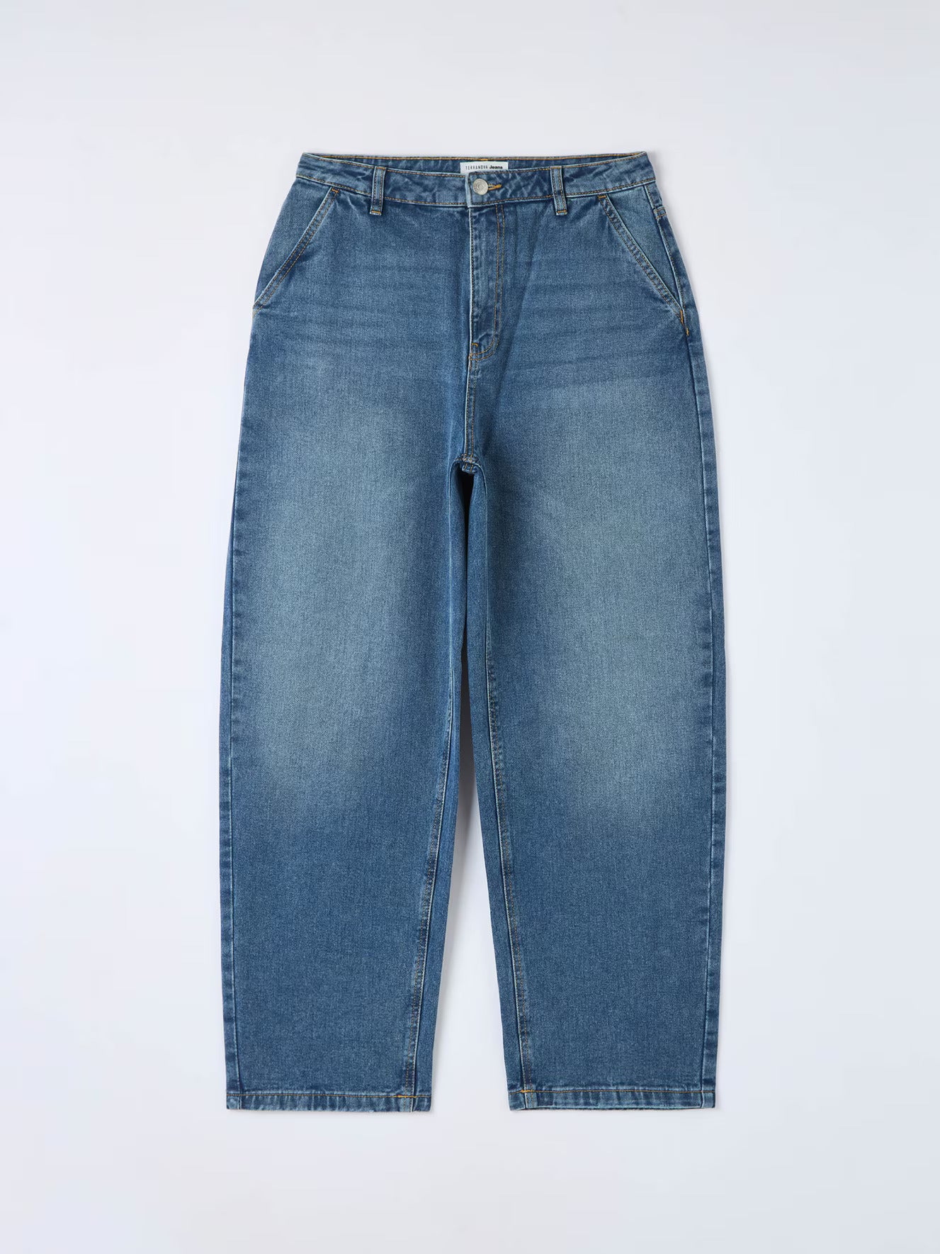 Light Wash Blue Straight-Leg High-Waisted Jeans