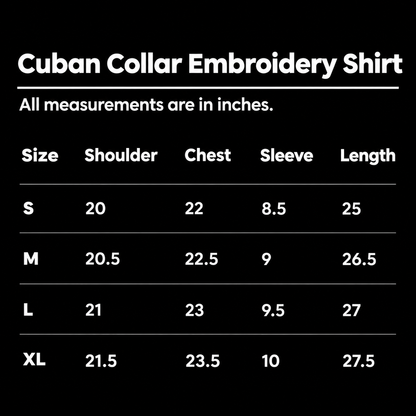 Cuban Collar Embroided Shirt