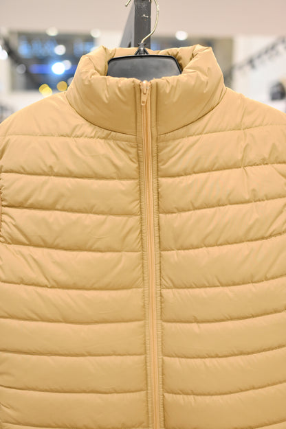 Sleeveless Puffer Jacket Beige