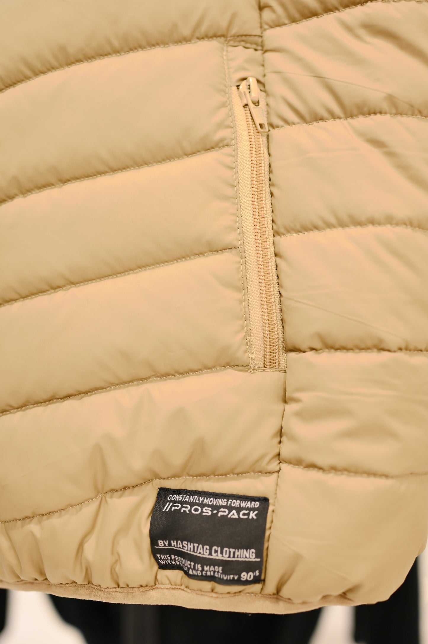 Sleeveless Puffer Jacket Beige