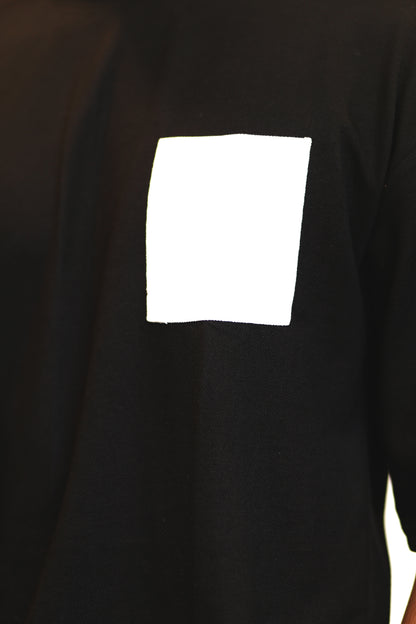 Black With White Pocket Oversize T Shirt