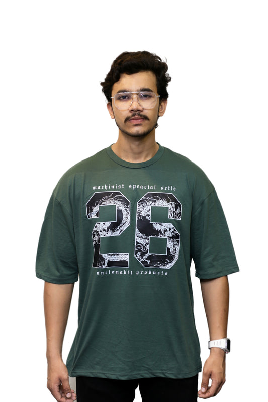 Military Dragon Graphic Oversize T Shirt