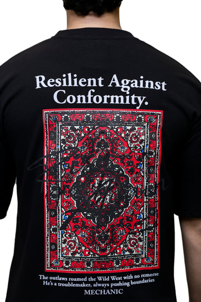 "Ajrak Heritage" Black Oversize T shirt