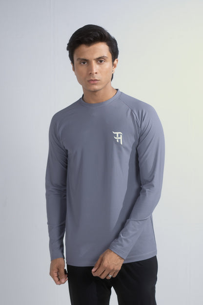 Grey Long-Sleeve Compression Shirt