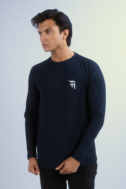 Navy Blue Long-Sleeve Compression Shirt