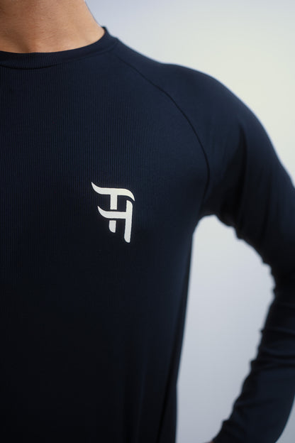 Navy Blue Long-Sleeve Compression Shirt