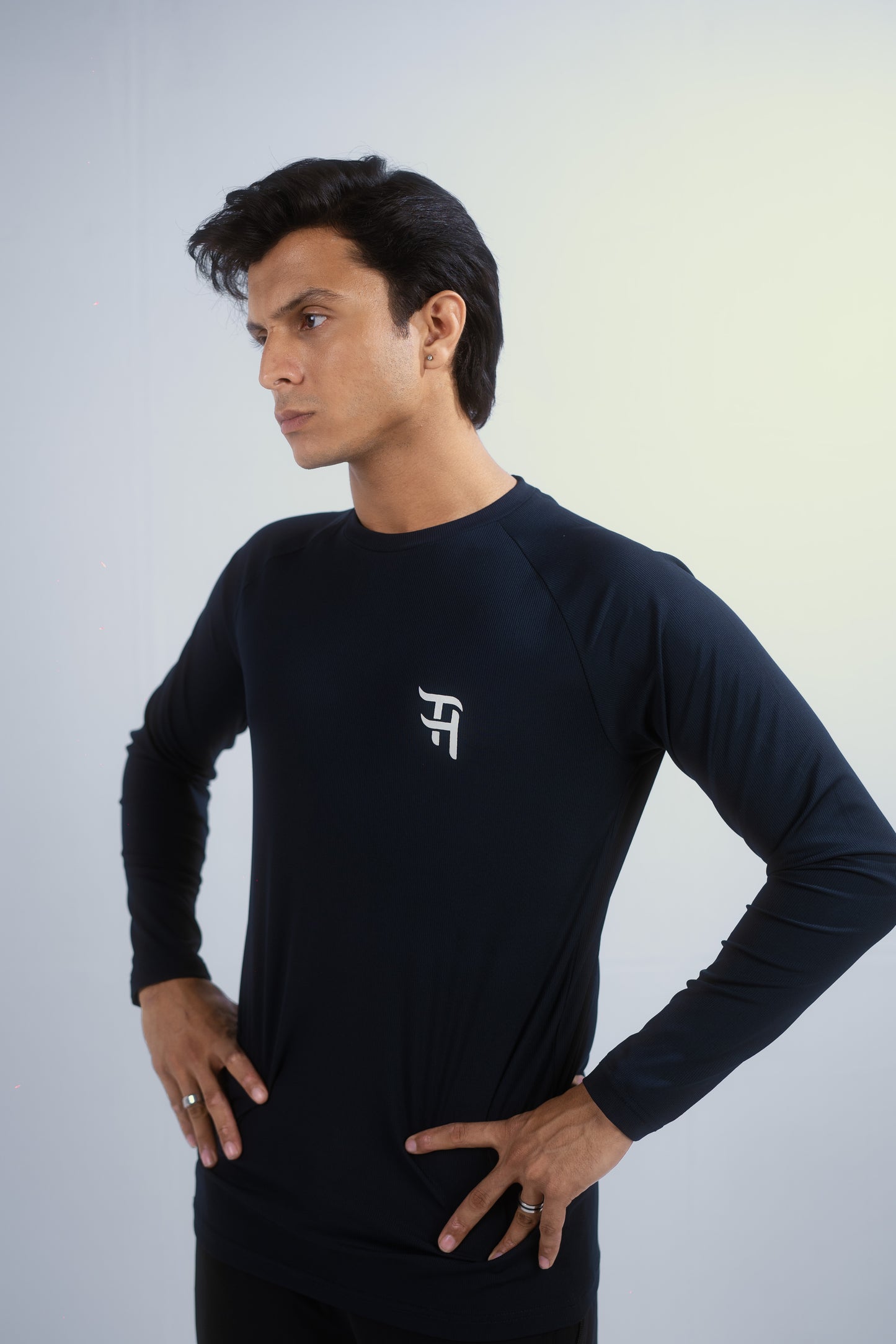 Navy Blue Long-Sleeve Compression Shirt