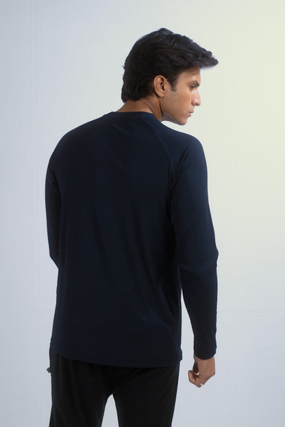 Navy Blue Long-Sleeve Compression Shirt