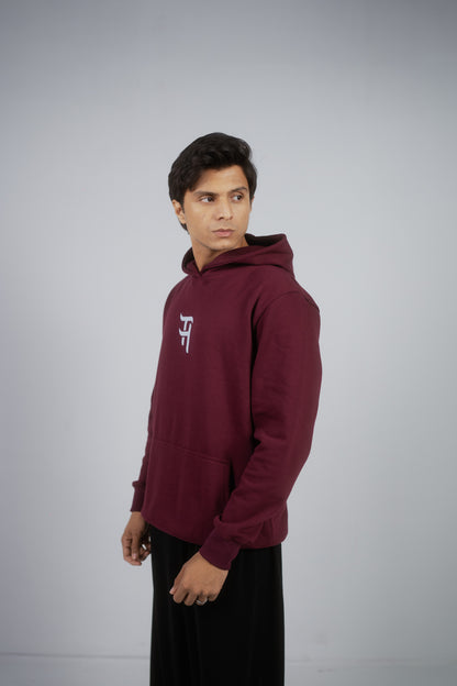 Unique Graphic Design Maroon Hoodie