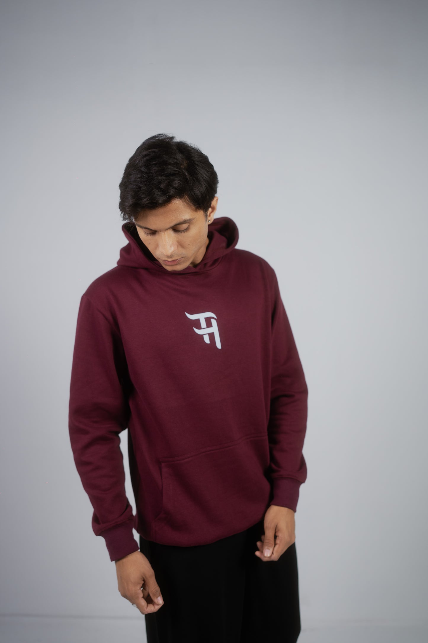 Unique Graphic Design Maroon Hoodie