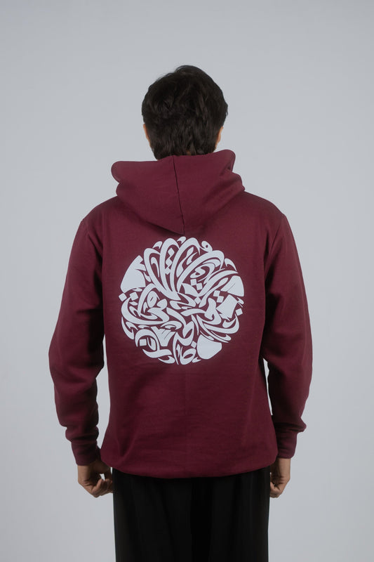 Unique Graphic Design Maroon Hoodie