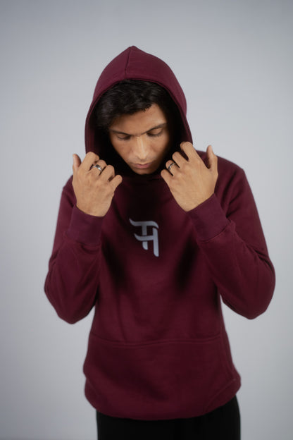 Unique Graphic Design Maroon Hoodie