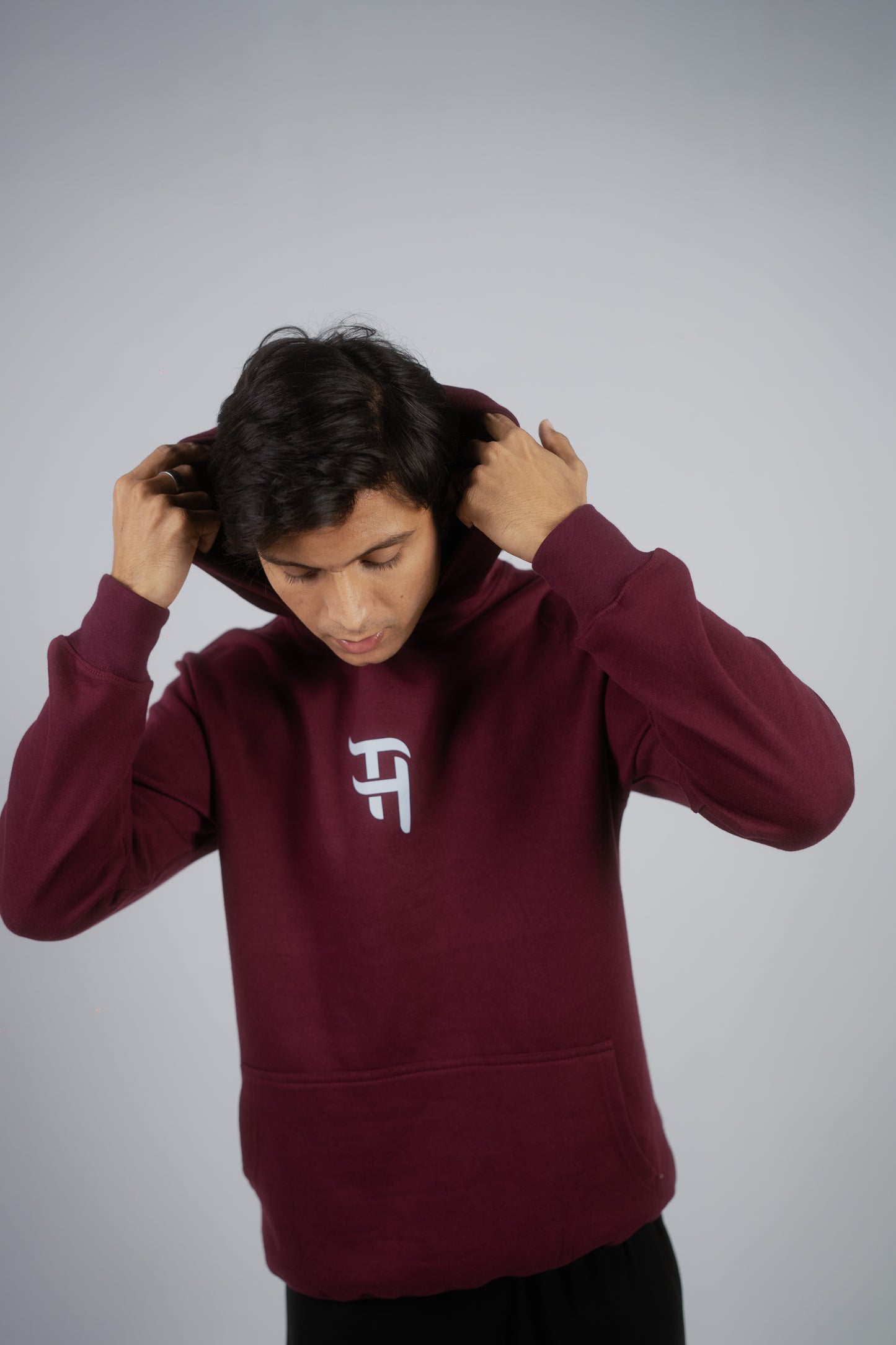 Unique Graphic Design Maroon Hoodie