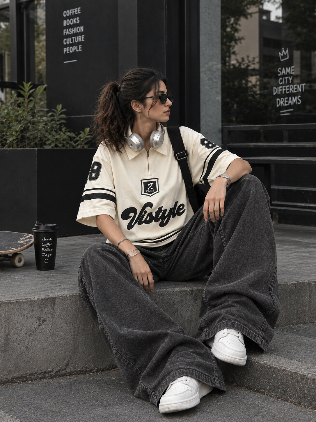 Vistyle Oversized graphic jersey shirt