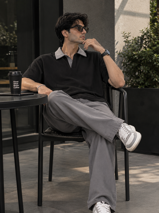 Essential Contrast Half-Sleeve Polo