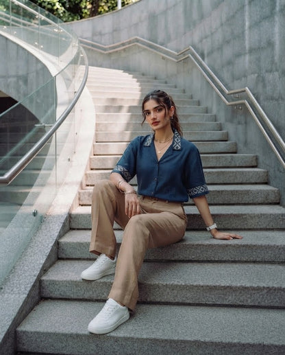 Luxe Embroided Boxy Shirt