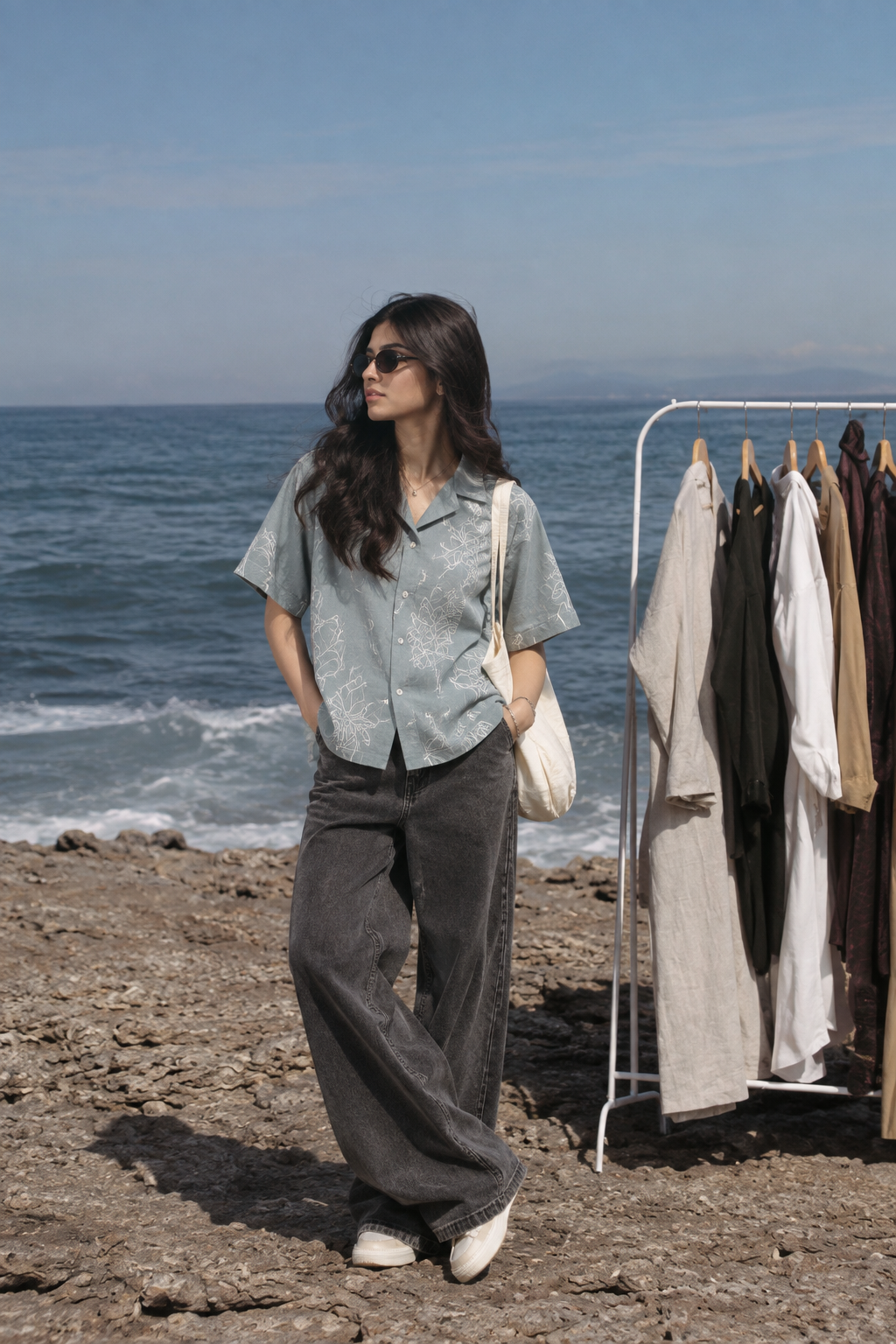 Cuban Collar Embroided Shirt
