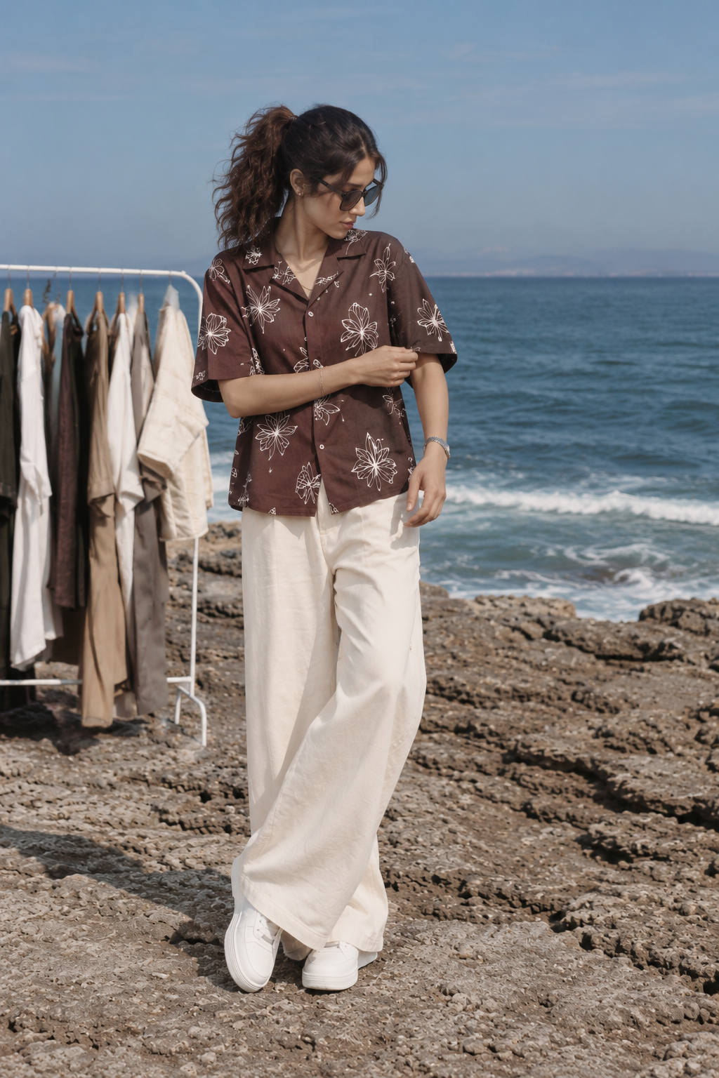 Cuban Collar Embroided Shirt