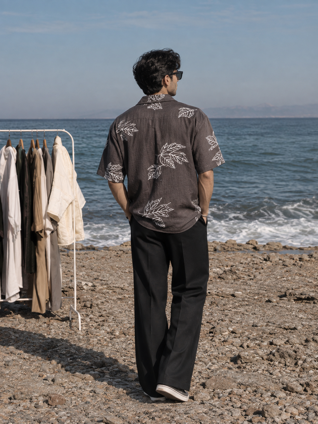 Cuban Collar Embroided Shirt