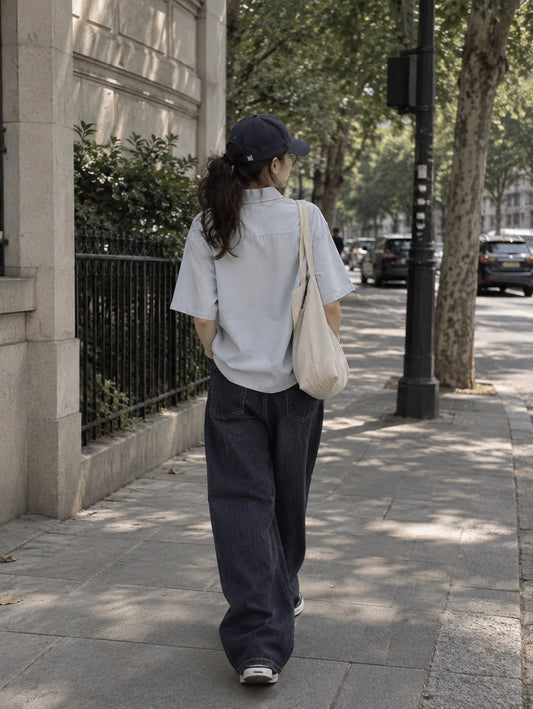 Cuban-Collar Short Sleeve Shirt