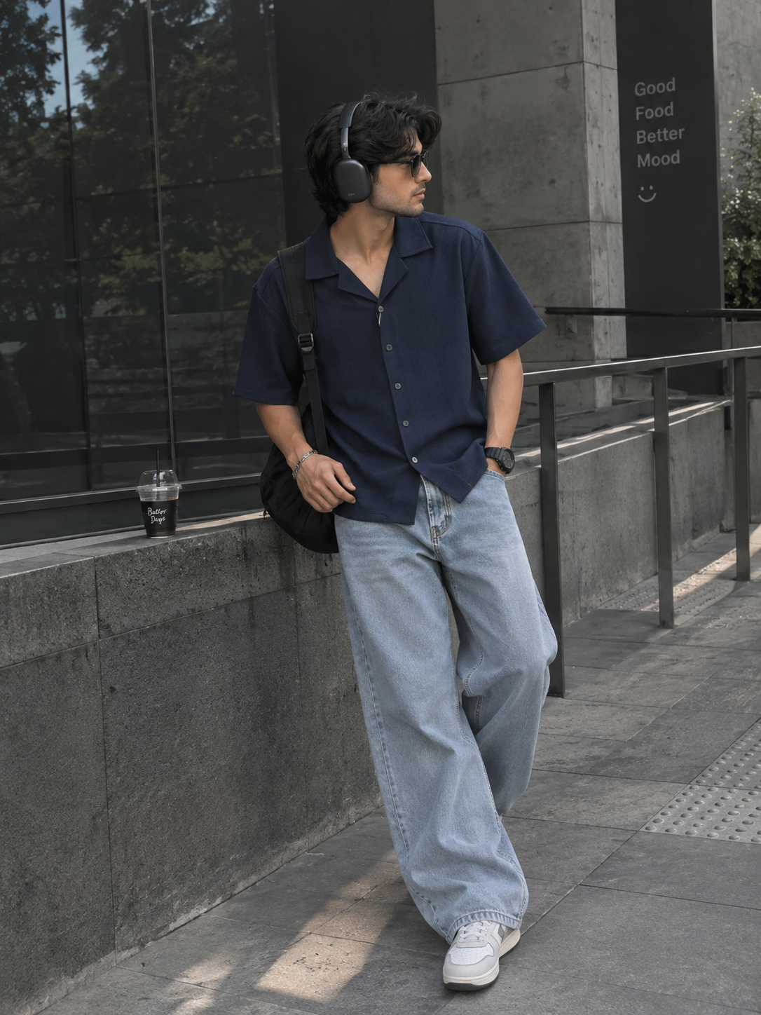 Cuban-Collar Short Sleeve Shirt
