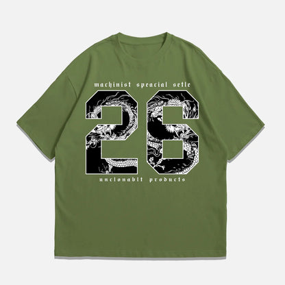 Military Dragon Graphic Oversize T Shirt