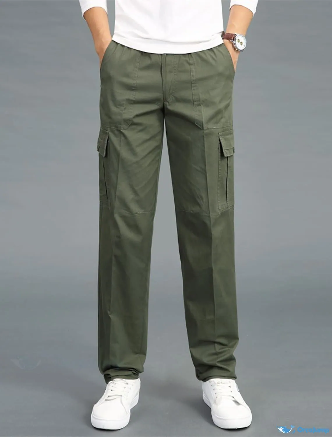 Unisex Olive Green Six Pocket Cargo Pants