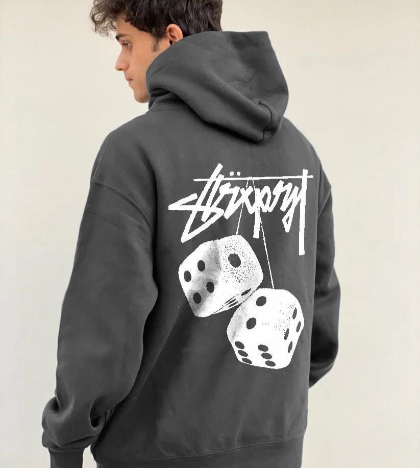 Dice Art Grey Hoodie