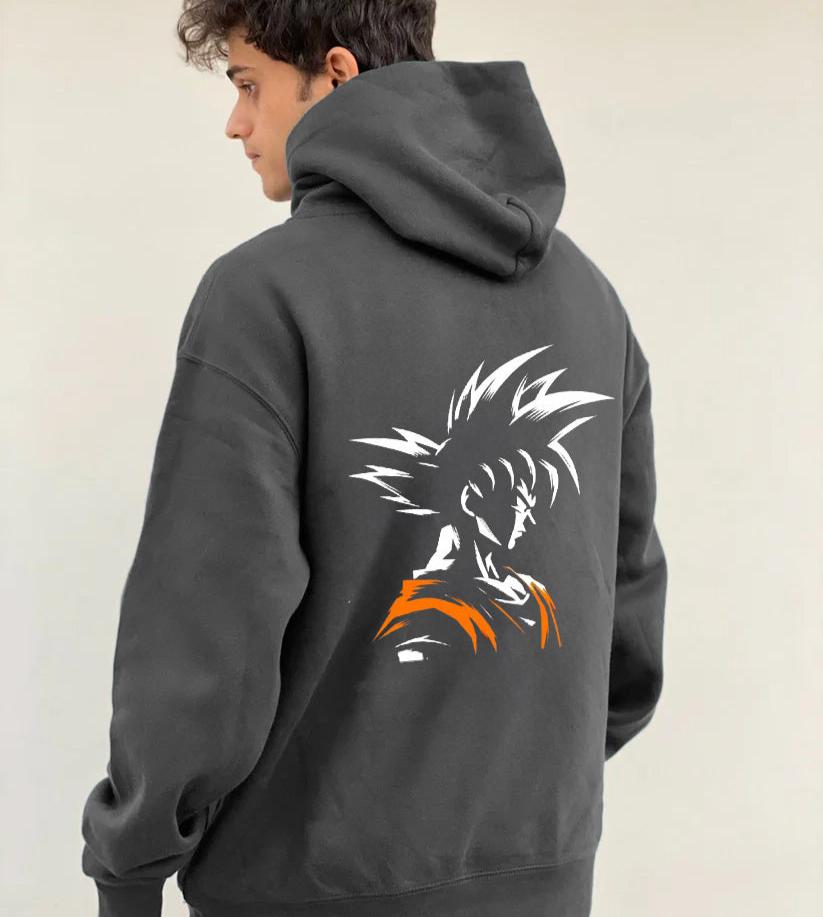 Anime-Inspired Gray Hoodie