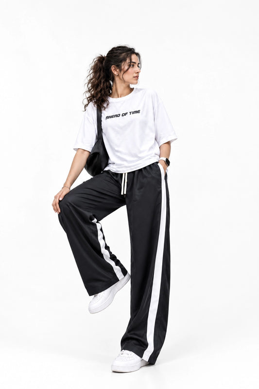Thick contrast barrel pants