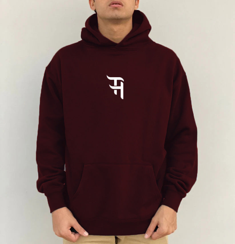 Unique Graphic Design Maroon Hoodie