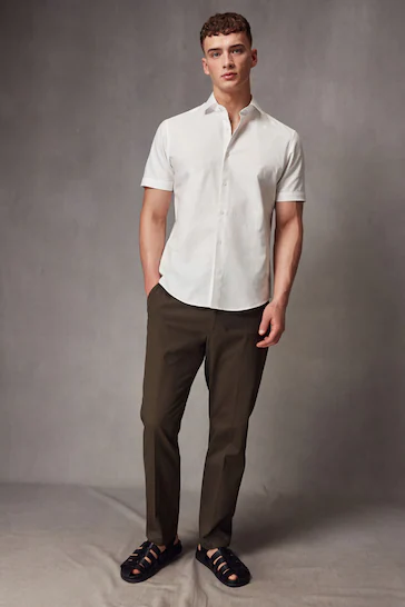 White Linen Short Sleeve Shirt