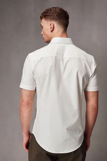 White Linen Short Sleeve Shirt